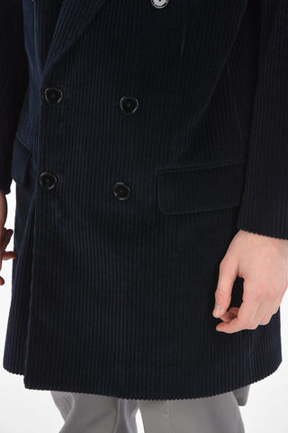 Cappotto Doppiopetto in Velluto a Coste
