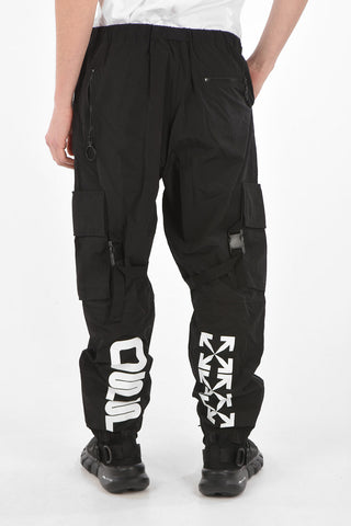 NYLON CARGO PANT BLACK WHITE