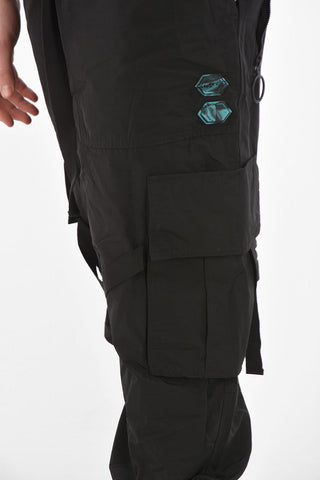 NYLON CARGO PANT BLACK WHITE