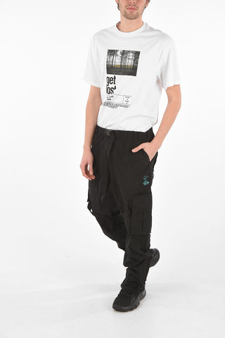 NYLON CARGO PANT BLACK WHITE