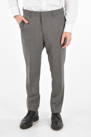 Pantaloni Chino 4 Tasche in Lana con Passanti