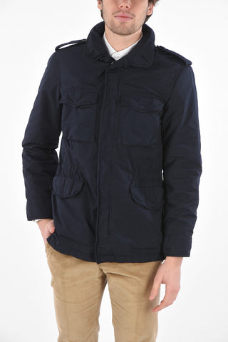 Multipocket Padded Jacket with Removable Cap