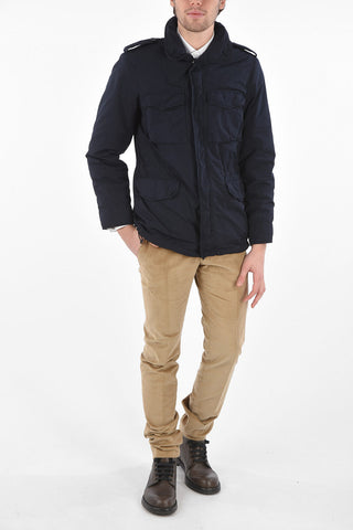 Multipocket Padded Jacket with Removable Cap