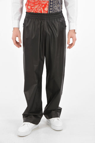 Leather Pants with Elastic Waist Band