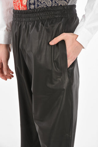 Leather Pants with Elastic Waist Band