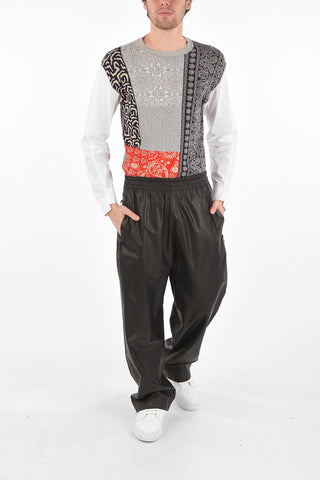 Leather Pants with Elastic Waist Band
