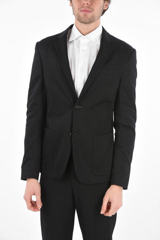 Blazer Monopetto Semifoderato con Tasche a Toppa