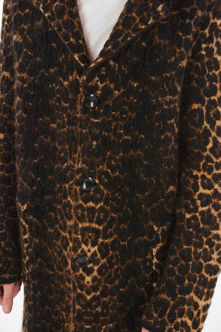 Unlined Animal Patterned Coat with Patch Pockets