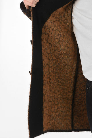 Unlined Animal Patterned Coat with Patch Pockets