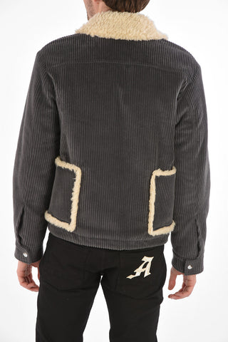 Giubbotto in Velluto a Coste con Dettagli in Eco Shearling