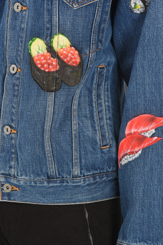 Hand-painted SUSHI Denim Jacket