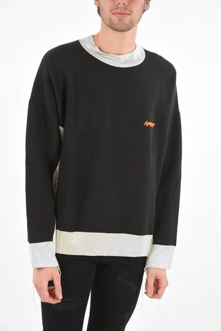 crew-neck panel sweatshirt
