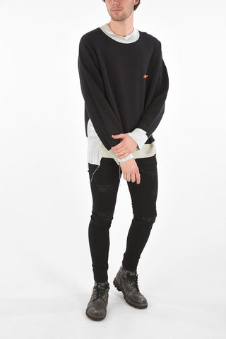 crew-neck panel sweatshirt