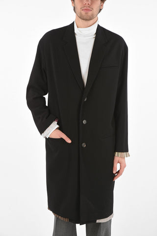 Single-breasted Coat with Patchwork Lining