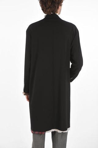 Single-breasted Coat with Patchwork Lining
