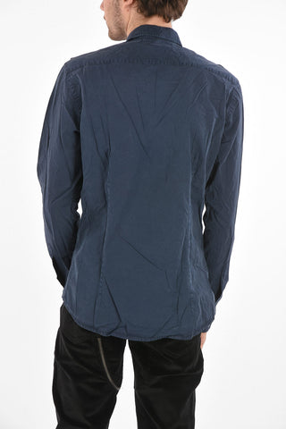 Wrinkled Effect Cotton Military Shirt