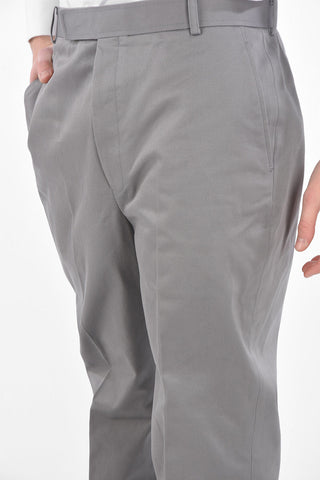 Pantaloni in Twill di Cotone con Orlo con Risvolto