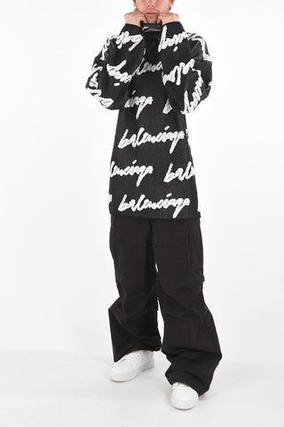 Turtleneck Sweater with Scribble Logo
