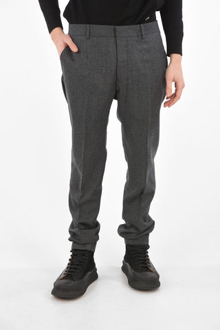 4 Pocket Virgin Wool Pants with Hidden Fastening