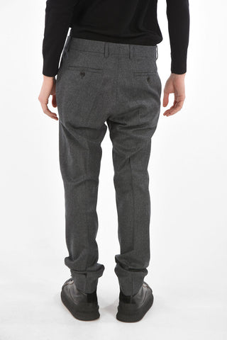 4 Pocket Virgin Wool Pants with Hidden Fastening
