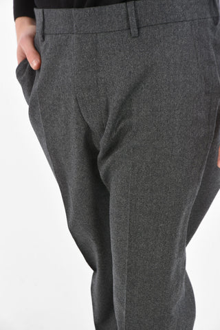 4 Pocket Virgin Wool Pants with Hidden Fastening