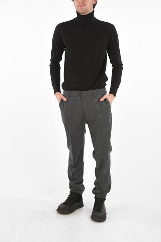 4 Pocket Virgin Wool Pants with Hidden Fastening