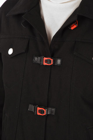 Giubbotto in Denim con Chiusura Moschettoni