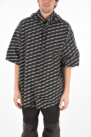 Camicia Monogram a Maniche Corte con Cappuccio