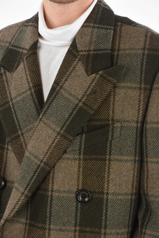 Windowpane Check RESTLER Double Breasted Coat