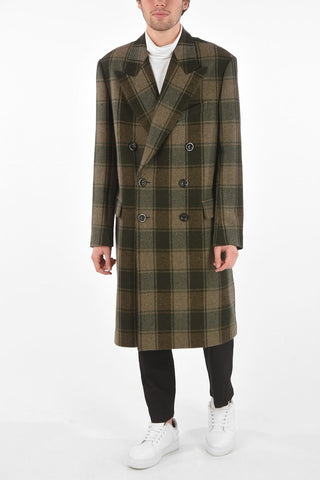 Windowpane Check RESTLER Double Breasted Coat