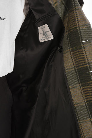 Windowpane Check RESTLER Double Breasted Coat