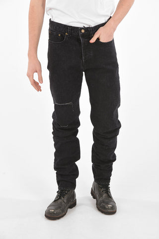 17cm vintage effect straight fit jeans
