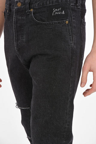17cm vintage effect straight fit jeans