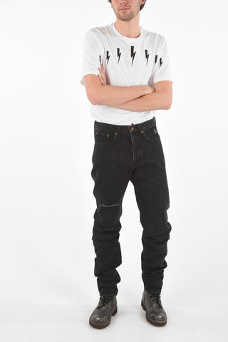17cm vintage effect straight fit jeans