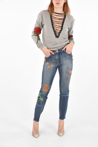 embroidered high-rise waist LISAY jeggings