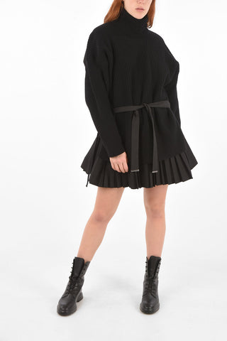 BLACKGOLD knit turtle-neck DINITPLISS dress with belt