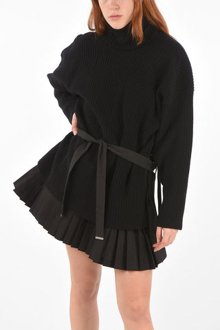 BLACKGOLD knit turtle-neck DINITPLISS dress with belt