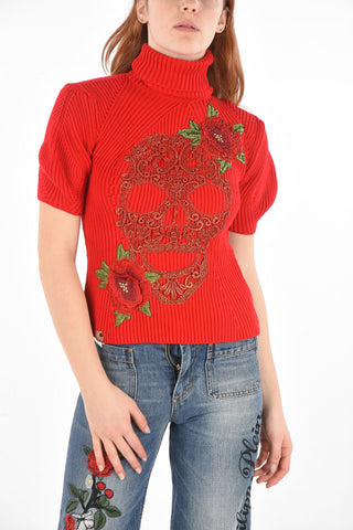 COUTURE short sleeve ROSE IS STILL A ROSE sweater