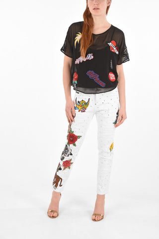 crystal all over Boyfriend cut BREAK FREE jeans