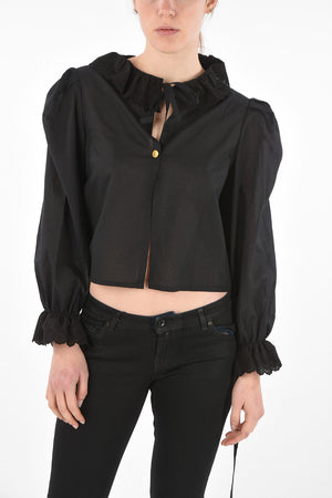 크롭 블라우스 IRIS 산갈로 디테일
