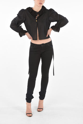 크롭 블라우스 IRIS 산갈로 디테일