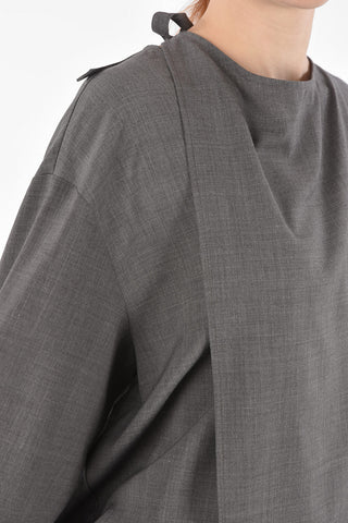 tie neck panel blouse