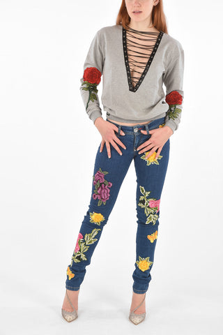 jeans slim fit YARA COHEN  ricamato