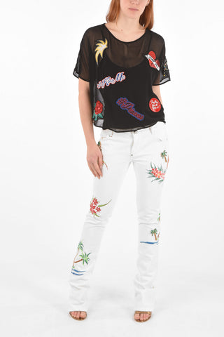 Jewel Applications  Super Sexy St.Tropez Peony Rose jeans