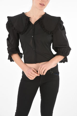 maxi peter pan collar GEORGIA blouse with sangallo details