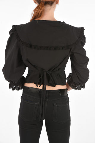 maxi peter pan collar GEORGIA blouse with sangallo details