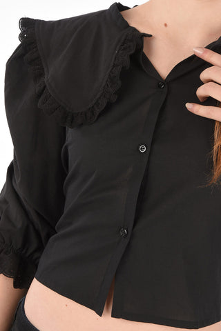 maxi peter pan collar GEORGIA blouse with sangallo details