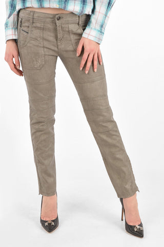 BLACK GOLD waxed cotton PERKI jeans with ankle zip