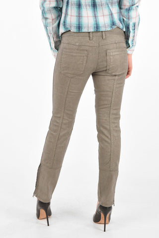 BLACK GOLD waxed cotton PERKI jeans with ankle zip