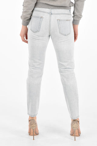 vintage effect Mid-rise waist boyfriend jeans